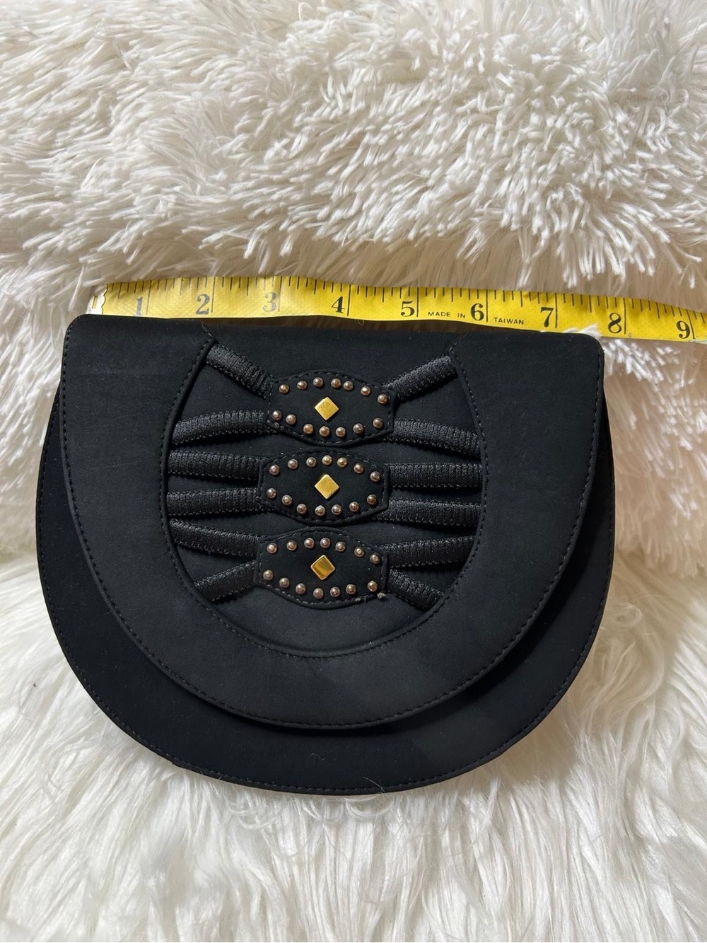 Black Women's Decorative Studded Crossbody Bag